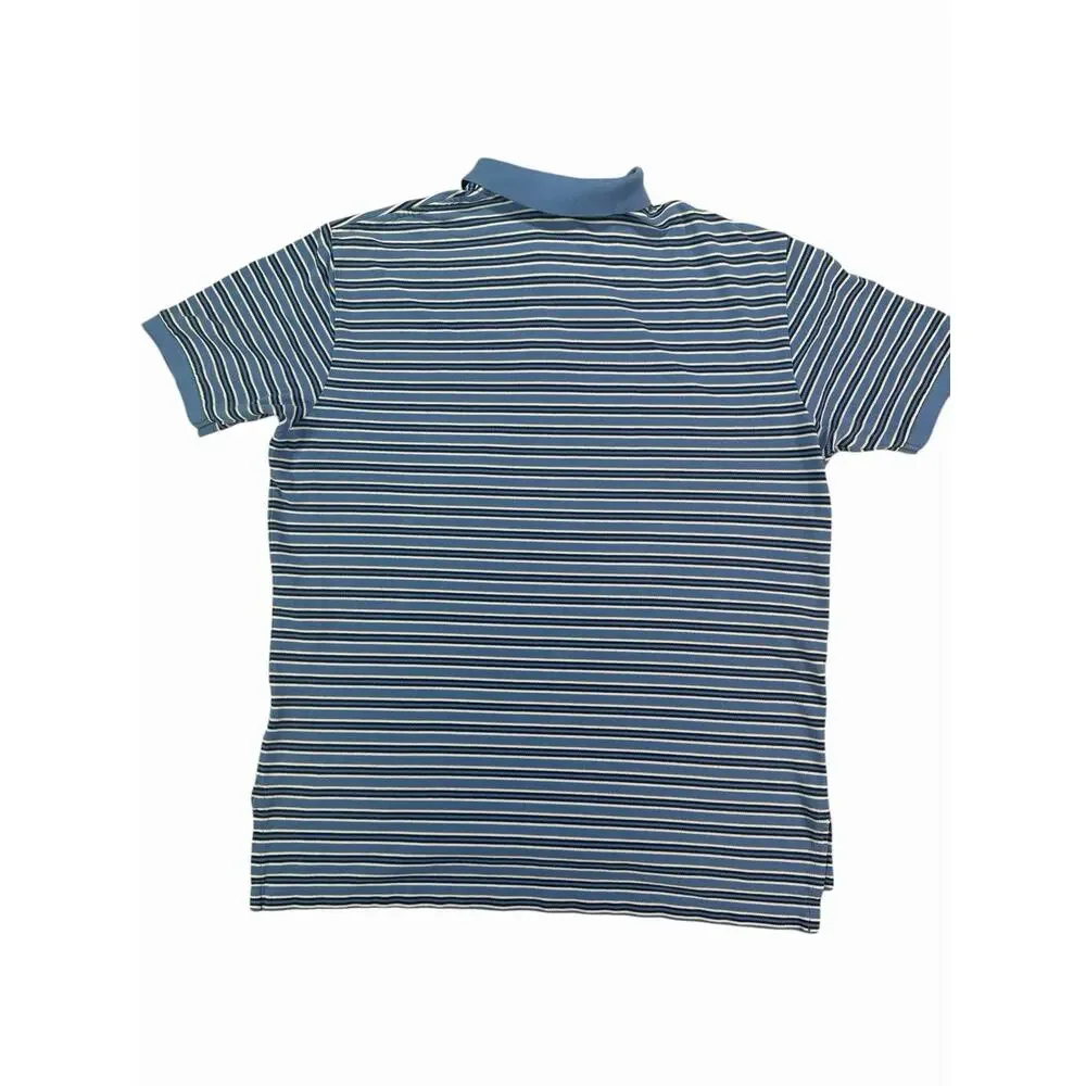 Polo Ralph Lauren Men's Striped Polo Shirt XL Blue White Short Sleeve Pony Logo